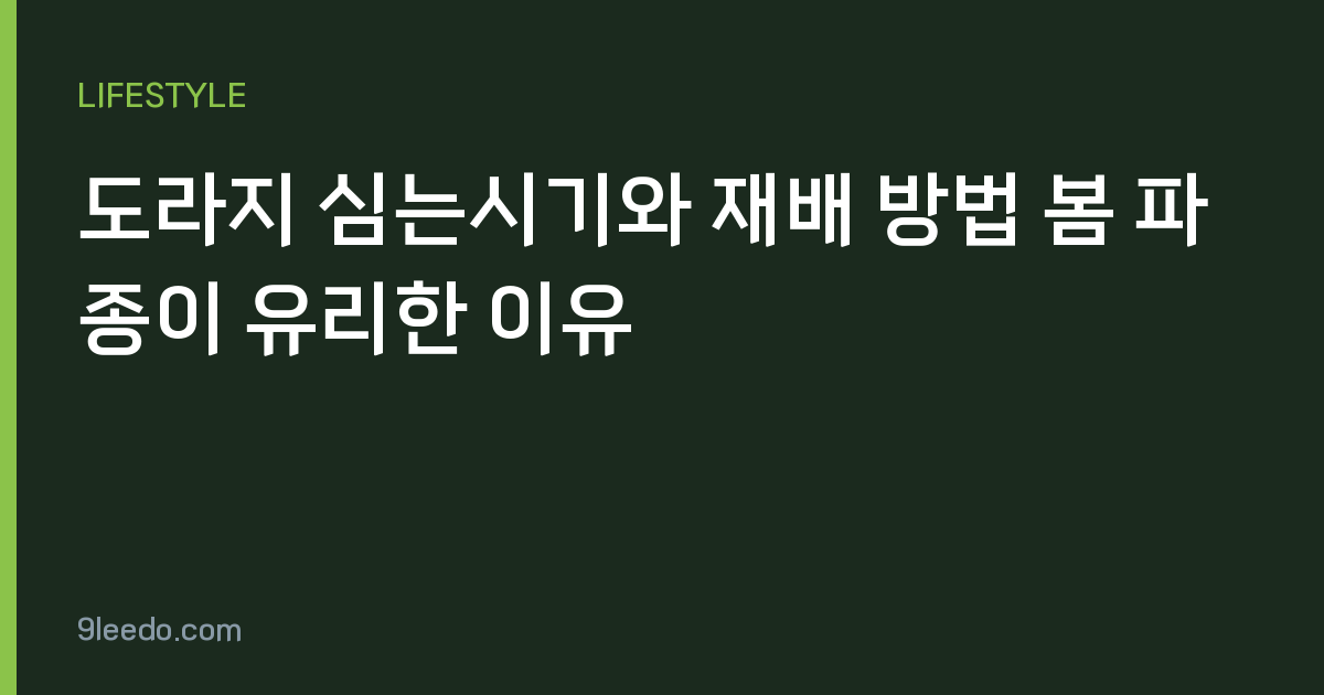 도라지 심는시기와 재배 방법 봄 파종이 유리한 이유