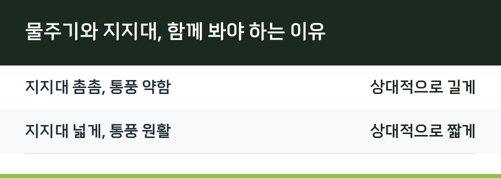 물주기와 지지대, 함께 봐야 하는 이유