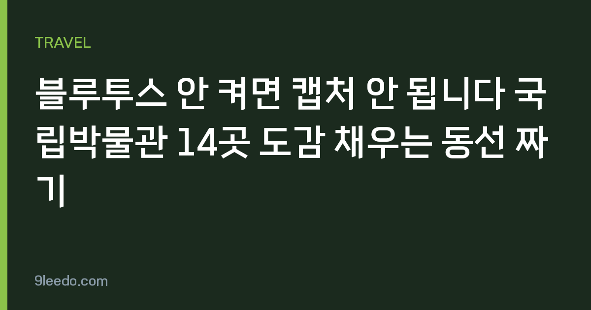 블루투스 안 켜면 캡처 안 됩니다 국립박물관 14곳 도감 채우는 동선 짜기