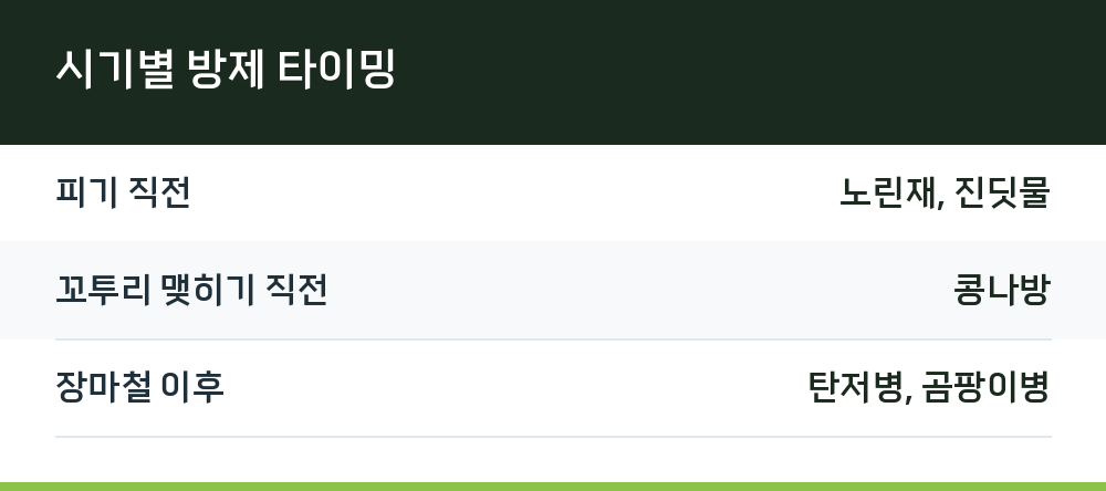시기별 방제 타이밍