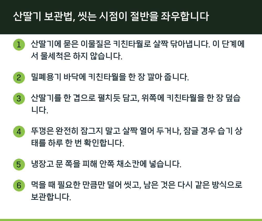 산딸기 보관법, 씻는 시점이 절반을 좌우합니다