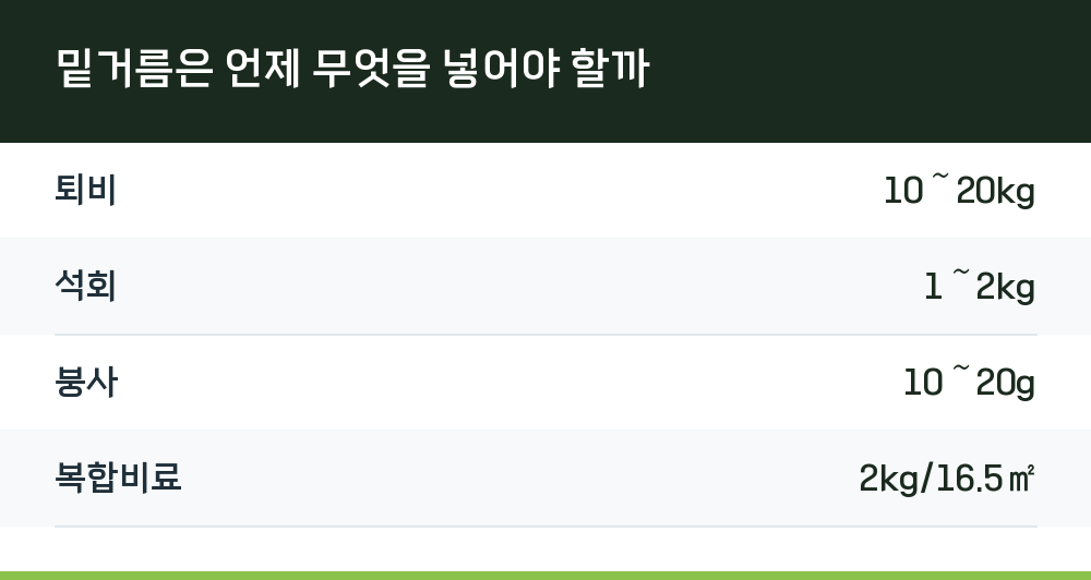 밑거름은 언제 무엇을 넣어야 할까
