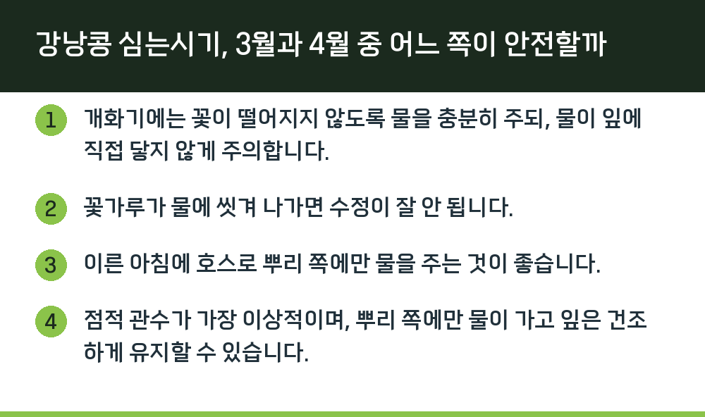 강낭콩 심는시기, 3월과 4월 중 어느 쪽이 안전할까
