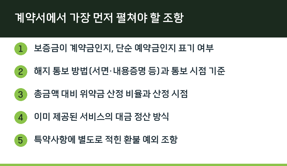 계약서에서 가장 먼저 펼쳐야 할 조항