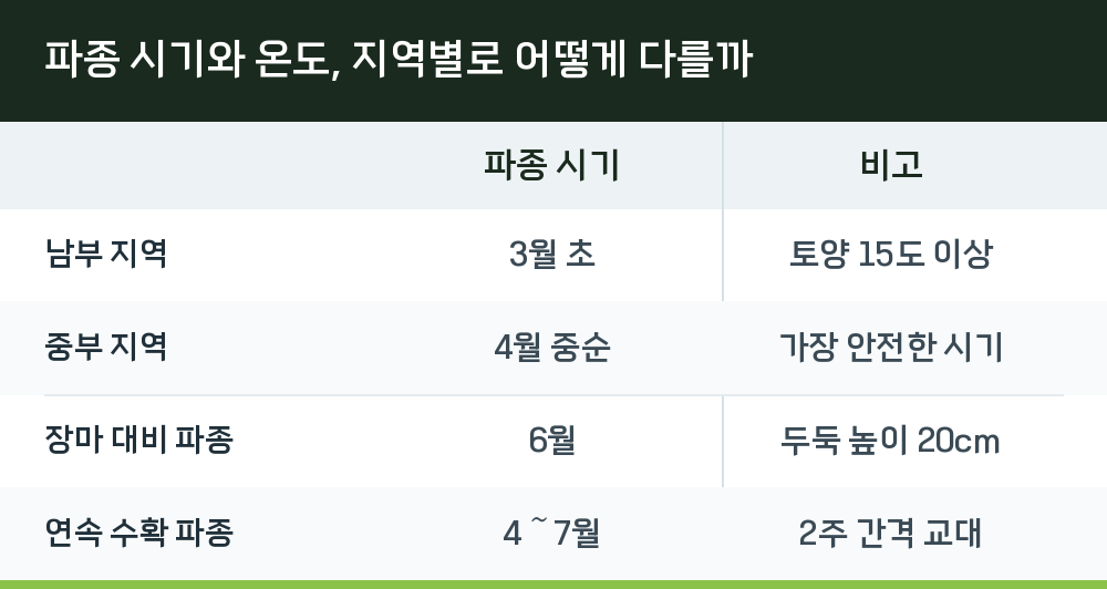 파종 시기와 온도, 지역별로 어떻게 다를까