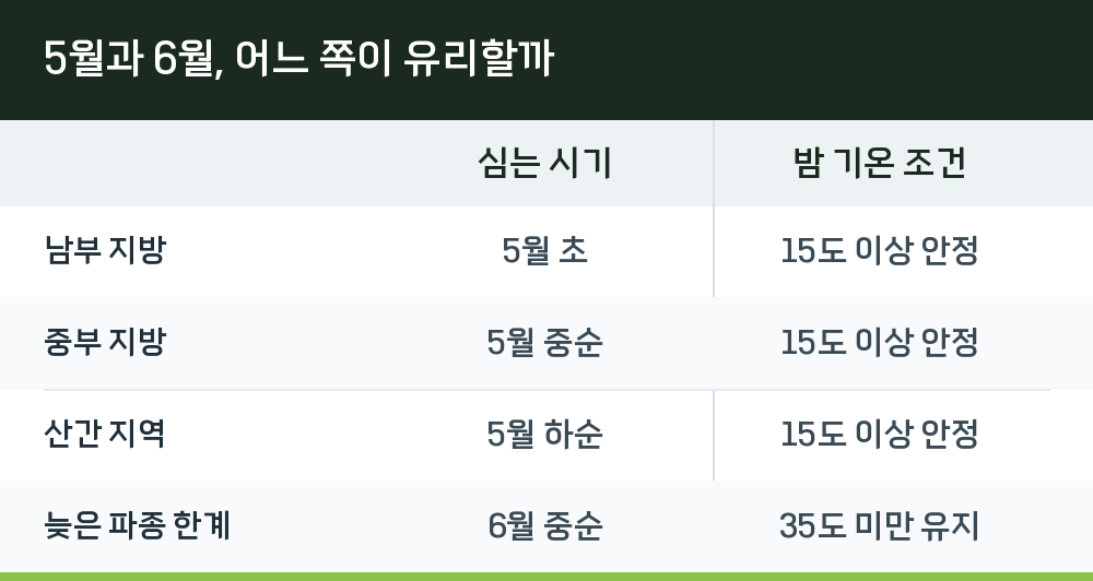 5월과 6월, 어느 쪽이 유리할까