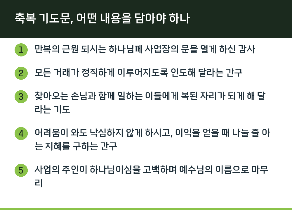 축복 기도문, 어떤 내용을 담아야 하나