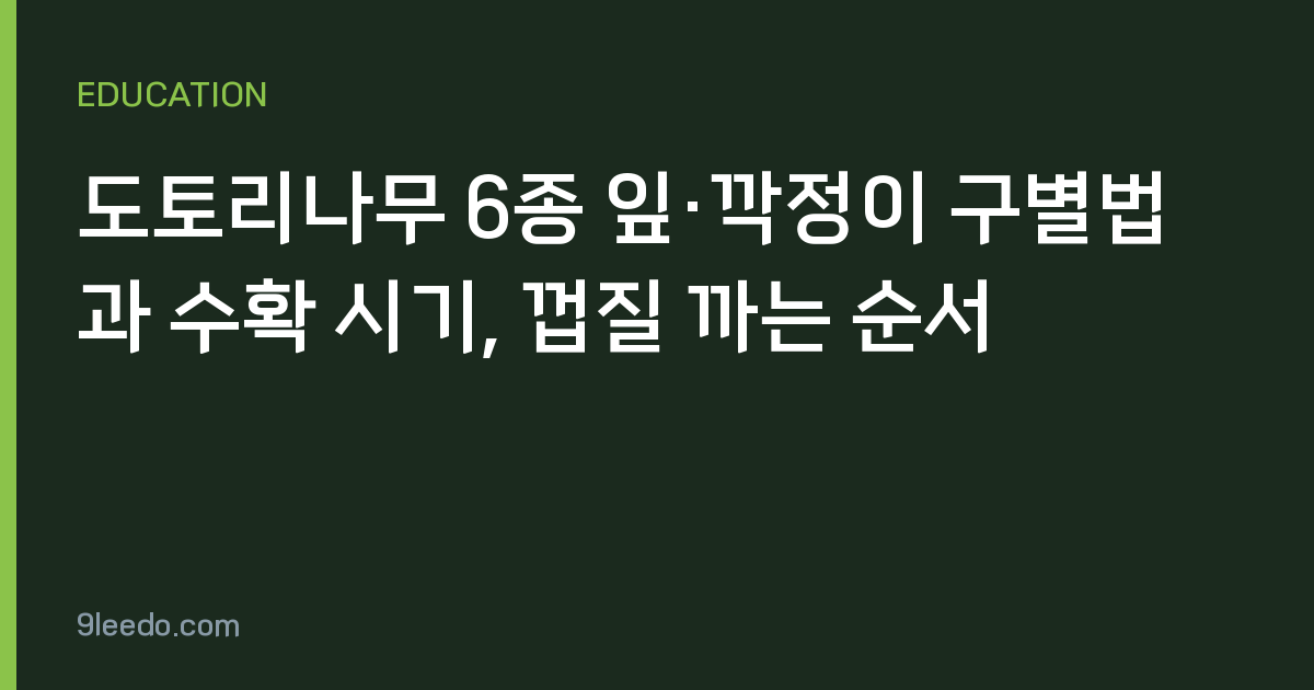 도토리나무 6종 잎·깍정이 구별법과 수확 시기, 껍질 까는 순서