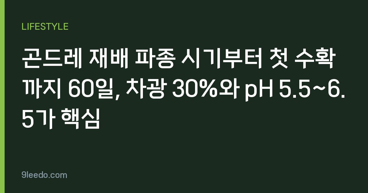 곤드레 재배 파종 시기부터 첫 수확까지 60일, 차광 30%와 pH 5.5~6.5가 핵심