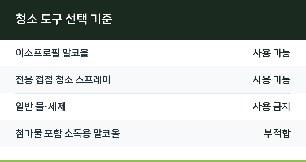 청소 도구 선택 기준
