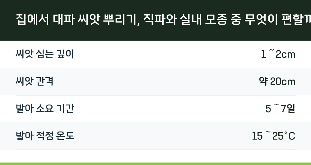 집에서 대파 씨앗 뿌리기, 직파와 실내 모종 중 무엇이 편할까