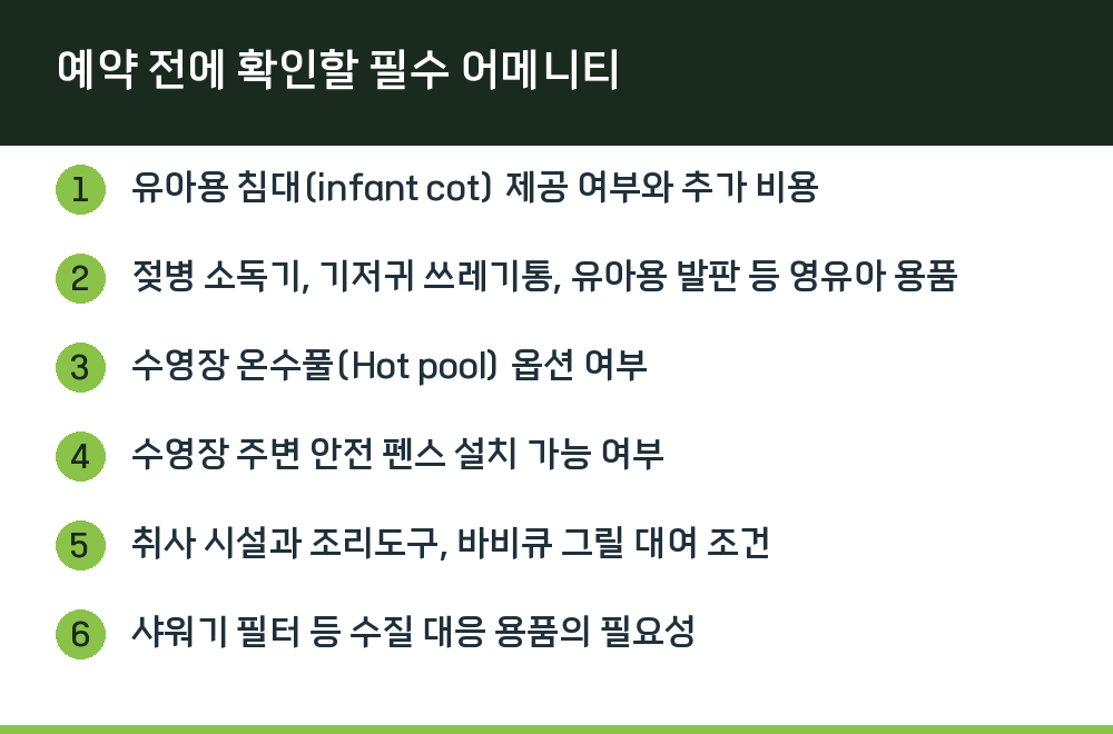 예약 전에 확인할 필수 어메니티