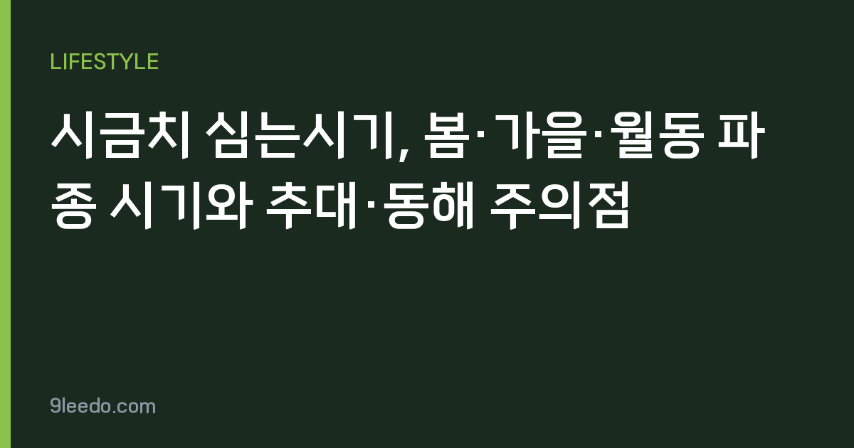 시금치 심는시기, 봄·가을·월동 파종 시기와 추대·동해 주의점