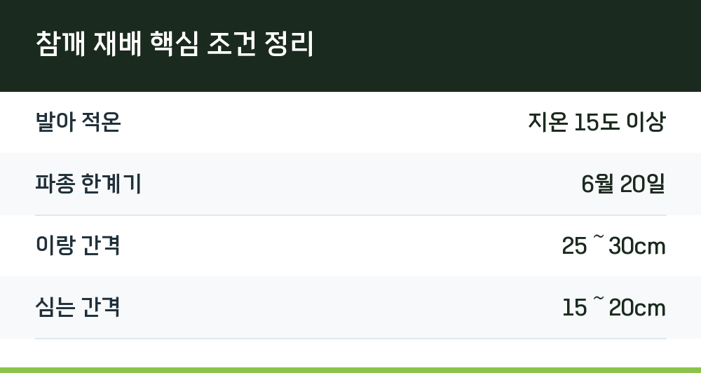 참깨 재배 핵심 조건 정리