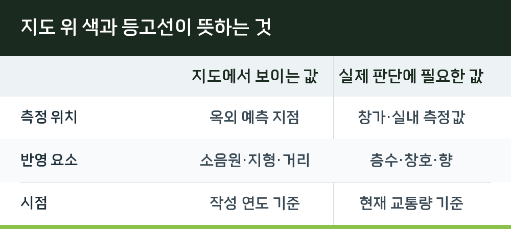 지도 위 색과 등고선이 뜻하는 것