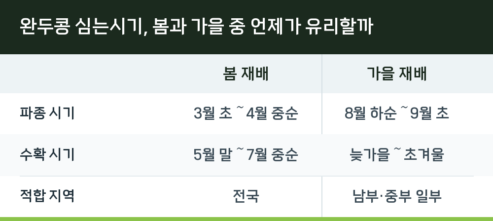 완두콩 심는시기, 봄과 가을 중 언제가 유리할까