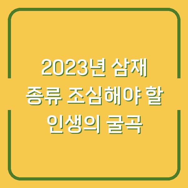 2023년 삼재 종류 조심해야 할 인생의 굴곡
