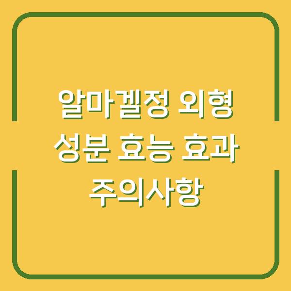 알마겔정 외형 성분 효능 효과 주의사항