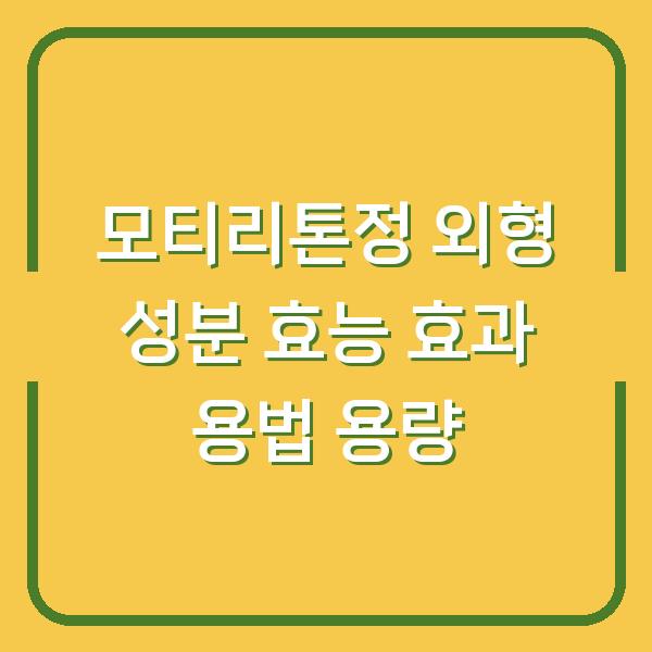 모티리톤정 외형 성분 효능 효과 용법 용량