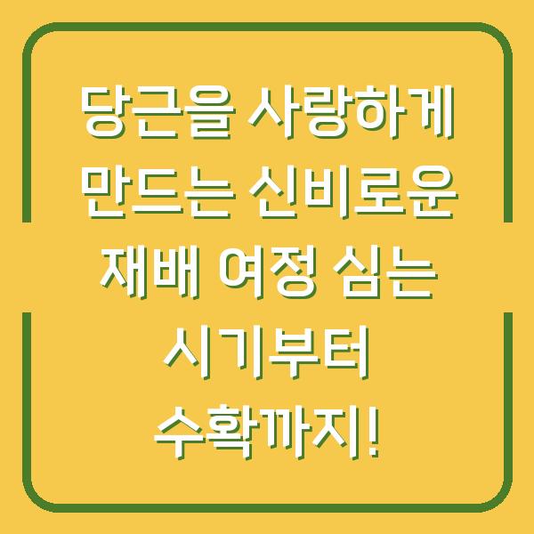 당근을 사랑하게 만드는 신비로운 재배 여정 심는 시기부터 수확까지!