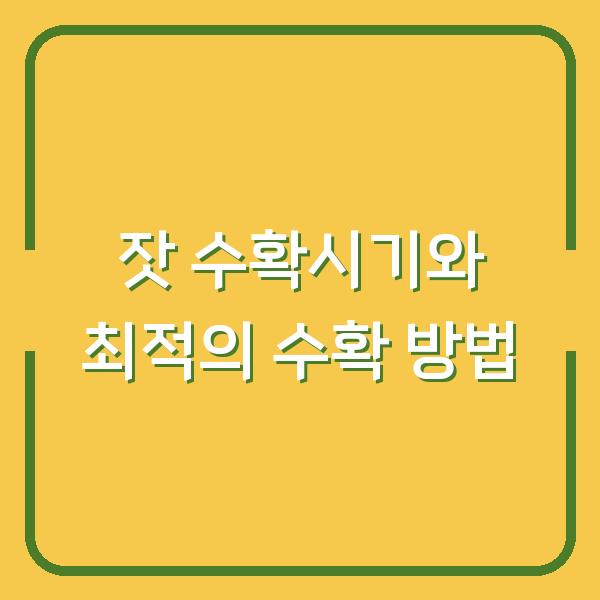 잣 수확시기와 최적의 수확 방법