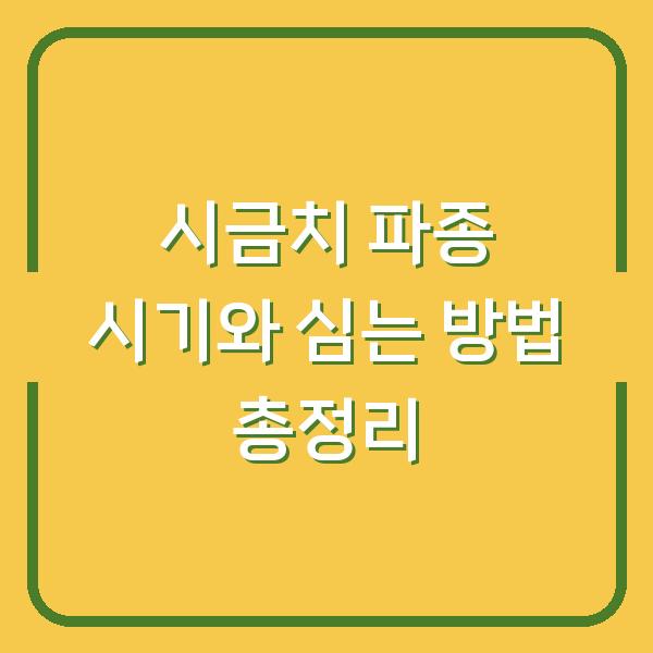 시금치 파종 시기와 심는 방법 총정리