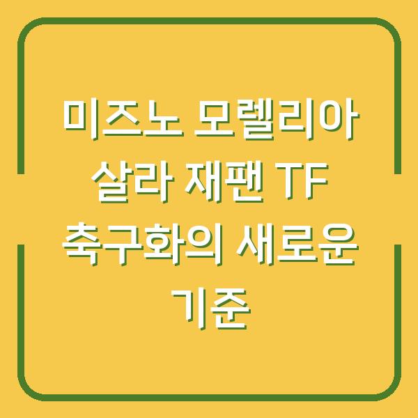 미즈노 모렐리아 살라 재팬 TF 축구화의 새로운 기준