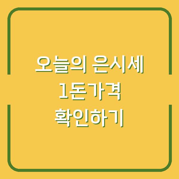 오늘의 은시세 1돈가격 확인하기