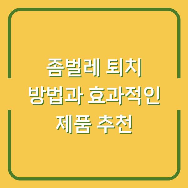 좀벌레 퇴치 방법과 효과적인 제품 추천