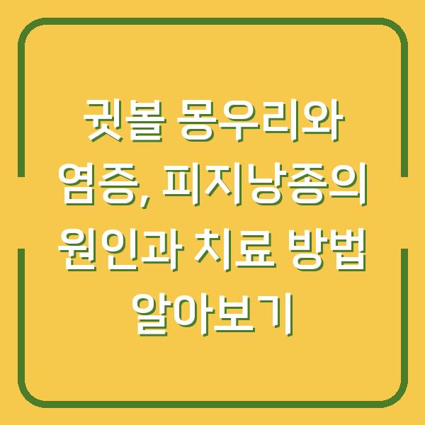 귓볼 몽우리와 염증, 피지낭종의 원인과 치료 방법 알아보기