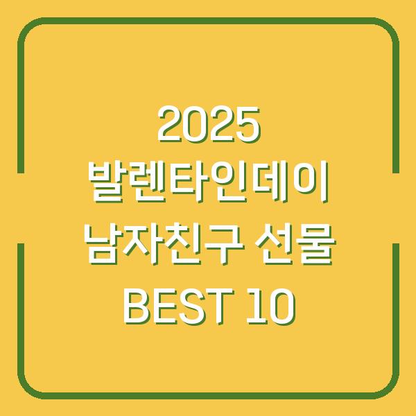 2025 발렌타인데이 남자친구 선물 BEST 10