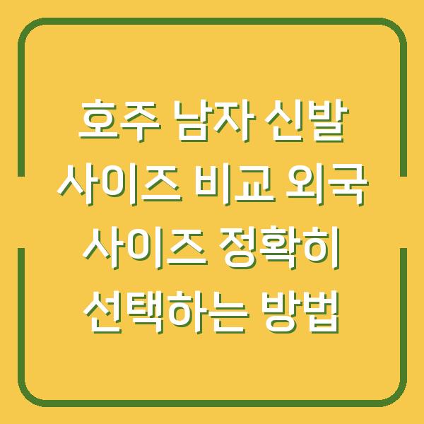 호주 남자 신발 사이즈 비교 외국 사이즈 정확히 선택하는 방법