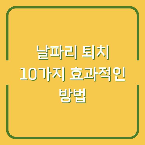 날파리 퇴치 10가지 효과적인 방법