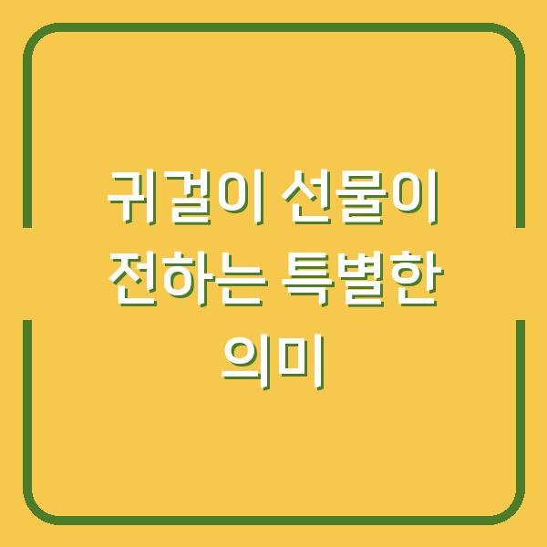 귀걸이 선물이 전하는 특별한 의미