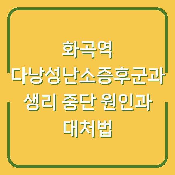 화곡역 다낭성난소증후군과 생리 중단 원인과 대처법