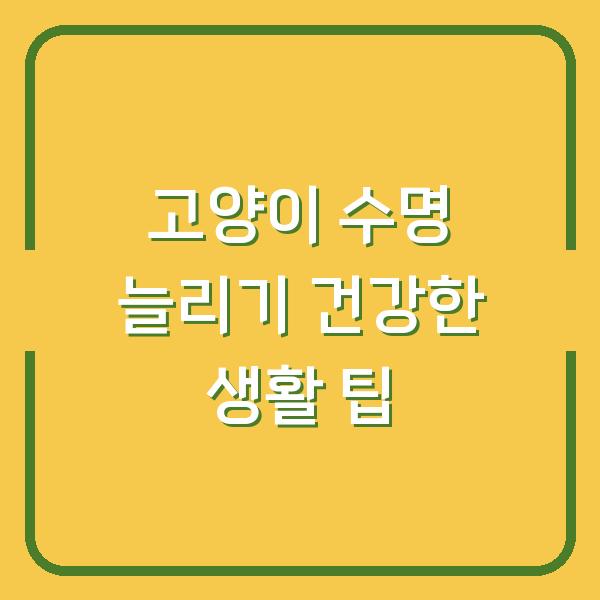 고양이 수명 늘리기 건강한 생활 팁