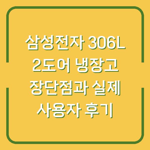 삼성전자 306L 2도어 냉장고 장단점과 실제 사용자 후기