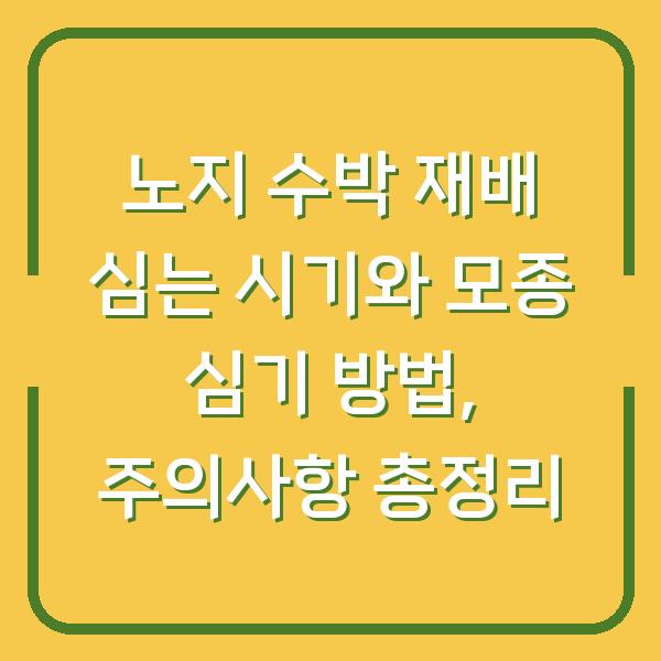 노지 수박 재배 심는 시기와 모종 심기 방법, 주의사항 총정리