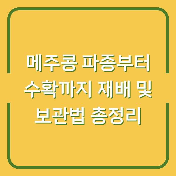 메주콩 파종부터 수확까지 재배 및 보관법 총정리