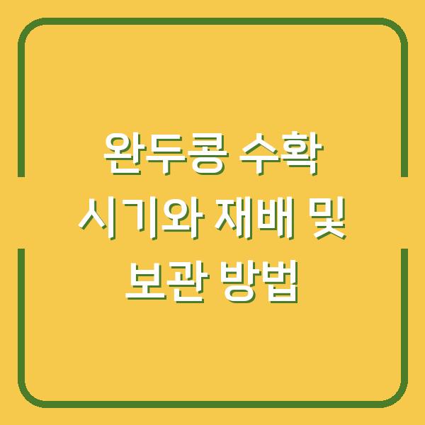 완두콩 수확 시기와 재배 및 보관 방법
