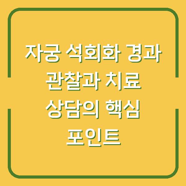 자궁 석회화 경과 관찰과 치료 상담의 핵심 포인트