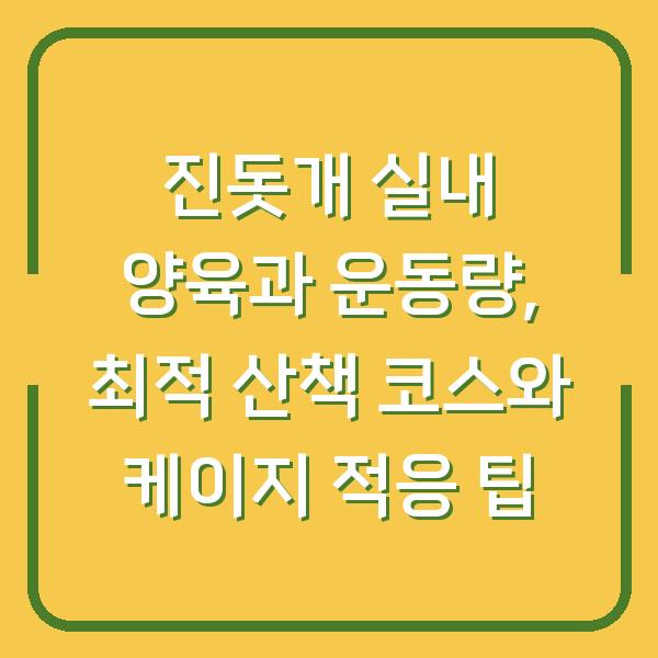 진돗개 실내 양육과 운동량, 최적 산책 코스와 케이지 적응 팁