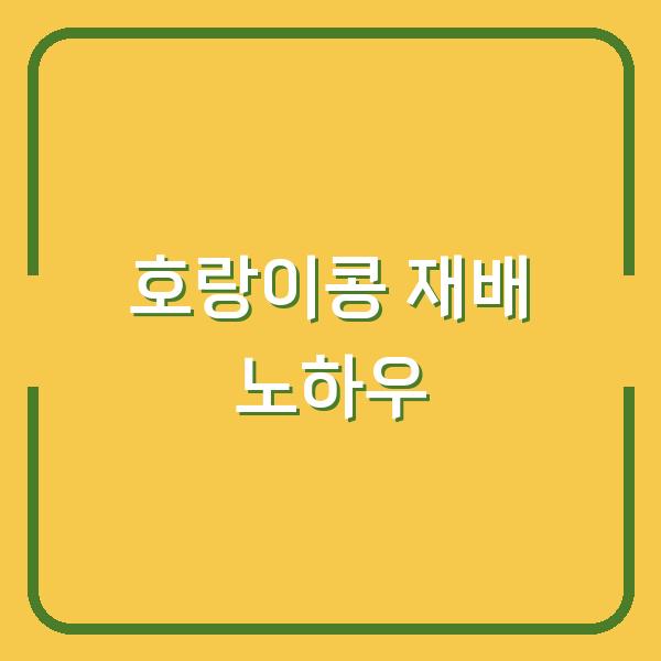 호랑이 콩 심는 시기와 파종 방법, 수확까지 3배 늘리는 재배 노하우