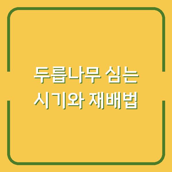 두릅나무 심는 시기, 1년 후 수확량이 달라지는 재배 방법 3가지