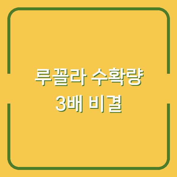 루꼴라 심는 시기만 바꿨을 뿐인데 수확량 3배 차이? 초보자 재배 성공 팁
