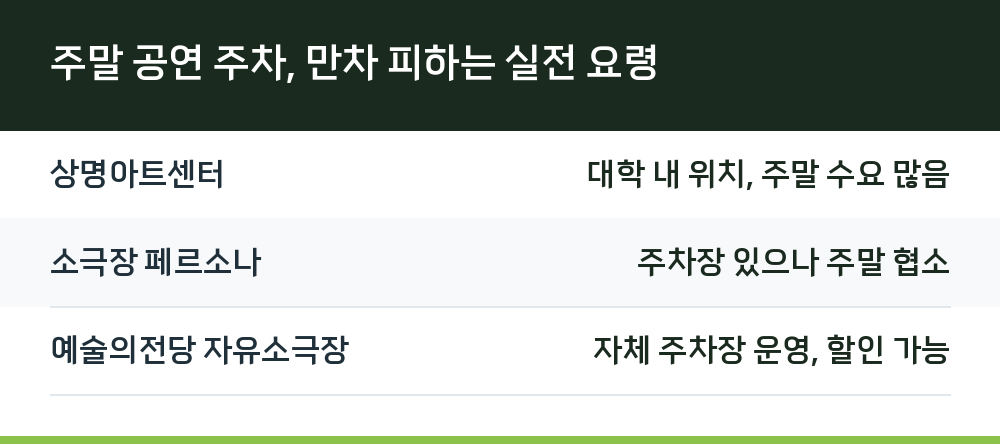 주말 공연 주차, 만차 피하는 실전 요령